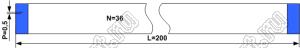 BLFPC P0,5 36PIN 200mm шлейф плоский сверхтонкий FFC/FPC; 36; длина 200мм; контакты на одной поверхности
