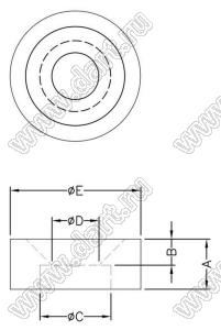 U-25 распорка межплатная; A=4,8мм; B=2,5мм; C=6,8мм; D=4,5мм; E=12,5мм; нейлон-66; натуральный