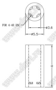 KWH440-5 распорка под винт 4-40 UNC; нейлон-66 (UL); натуральный; A=5,0мм