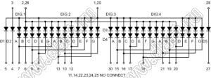 BJ41801GE индикатор светодиодный; 1.8"; 3+6/7-разр.; 7-сегм.; оранжевый; общий анод