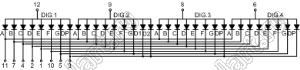 BJ2481FPG индикатор светодиодный; 0.28"; 4-разр.; 7-сегм.; зеленый; общий анод