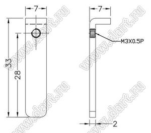 TRK-54 фиксатор транзистора; сталь оцинкованная