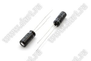 ECAP 10uF/25V 0511 105C RH конденсатор алюминиевый электролитический радиальный; 10мкФ; 25В; 5x11мм; P=2мм