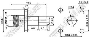 JC3.660.049 (SMA-50KFD-6) разъем ВЧ 50 Ом микрополосковый