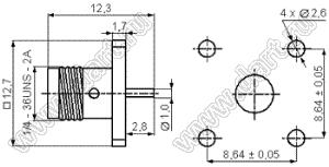 JC3.660.242 (SMA-50KFD-22) разъем ВЧ 50 Ом микрополосковый