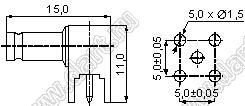 JC3.660.148 (CC4-75KWE) 75 Ohm разъем ВЧ на плату угловой