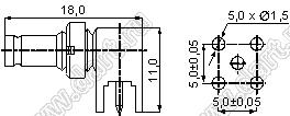 JC3.660.147 (CC4-75KWE-1) 75 Ohm разъем ВЧ на плату угловой