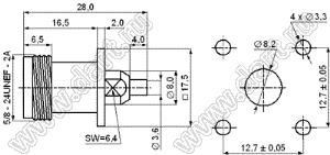 23_N-50-0-1/133_NE (N-KFB2) разъем высокочастотный (Разъем ВЧ); Uпит.=23_N-50-0-1/133_NEВ; N серия