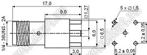 JC3.660.446 (SMA-50KE-9) разъем ВЧ 50 Ом на плату