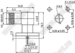 JC3.660.227 (SMA-KWFD) разъем ВЧ 50 Ом микрополосковый