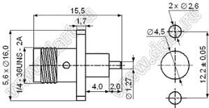 JC3.660.223 (SMA-50KFD-12) разъем ВЧ 50 Ом микрополосковый