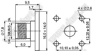 JC3.660.238 (SMA-50KFD-20) разъем ВЧ 50 Ом микрополосковый