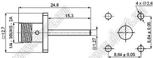 JC3.660.061 (SMA-50KFD-15) разъем ВЧ 50 Ом микрополосковый