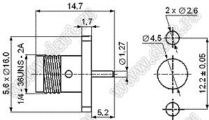 JC3.660.233 (SMA-50KFD-18) разъем ВЧ 50 Ом микрополосковый