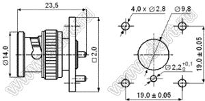 JC3.650.293 (BNC-50JF-1) разъем ВЧ 50 Ом фланцево-монтажный