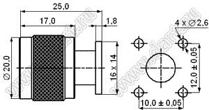 JC3.650.389 (N-JFD-6) разъем ВЧ микрополосковый