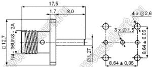 JC3.660.433 (SMA-50KFD-28) разъем ВЧ 50 Ом микрополосковый