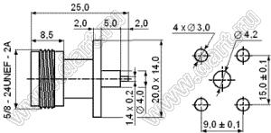 JC3.660.503 (N-KFD-17) разъем ВЧ микрополосковый