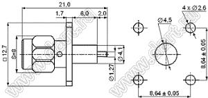 JC3.650.054 (SMA-50JFD-12) разъем ВЧ 50 Ом микрополосковый