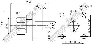 JC3.650.053 (SMA-50JFD-11) разъем ВЧ 50 Ом микрополосковый