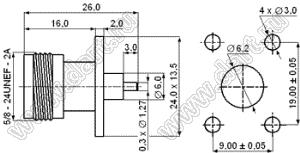 JC3.660.196 (N-50KFD-8) разъем ВЧ микрополосковый