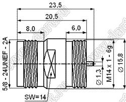 JC3.660.500 (N-KY-M14) разъем ВЧ для монтажа на панель