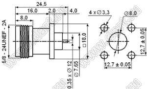 JC3.660.345 (N-50KFD-14) разъем ВЧ микрополосковый