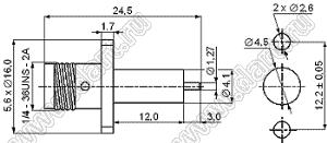 JC3.660.232 (SMA-50KFD-17) разъем ВЧ 50 Ом микрополосковый