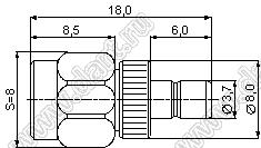 JC3.640.004 (SMA/SMB-50JJ) переходник ВЧ 50 Ом