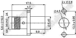 JC3.660.043 (SMA-50KFD-8) разъем ВЧ 50 Ом микрополосковый