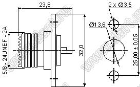 JC3.660.106 (UHF-KF-2) разъем ВЧ фланцево-монтажный