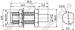 JC3.660.450 (SMA-KYB-M) разъем ВЧ 50 Ом  для полужесткого кабеля