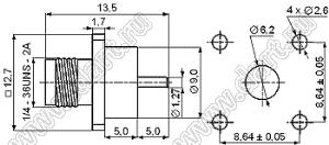 JC3.660.251 (SMA-50KFD-25) разъем ВЧ 50 Ом микрополосковый