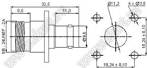 JC3.640.016 (N/BNC-50KKF) переходник N-BNC