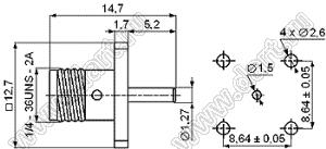 JC3.660.426 (SMA-50KFD-1) разъем ВЧ 50 Ом микрополосковый