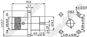 JC3.660.048 (SMA-50KFD-4) разъем ВЧ 50 Ом микрополосковый