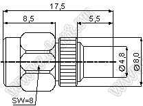 JC3.640.142 (SMA/MCX-Ж) переходник ВЧ