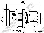 JC3.640.198 (BNC/SMA-50JJ) переходник ВЧ