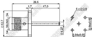 JC3.660.044 (SMA-50KFD-19) разъем ВЧ 50 Ом микрополосковый