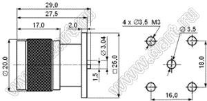 JC3.650.219 (N-50JFD-4) разъем ВЧ микрополосковый