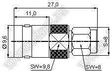 JC3.640.188 (BNC/SMA-50KJ) переходник ВЧ