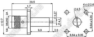 JC3.660.231 (SMA-50KFD-16) разъем ВЧ 50 Ом микрополосковый