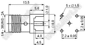 JC3.660.442 (SMA-50KE-8) разъем ВЧ 50 Ом на плату