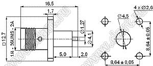 JC3.660.239 (SMA-50KFD-21) разъем ВЧ 50 Ом микрополосковый