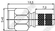 JC3.650.259 (RP-SMA-C-TK3) разъем ВЧ реверсивной полярности