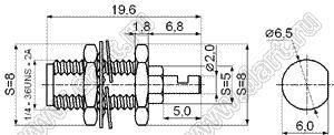 JC3.660.219 (SMA-C-KY0.8-A) разъем ВЧ 50 Ом для гибкого кабеля