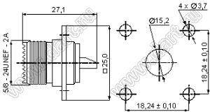 JC3.660.105 (UHF-KF-1) разъем ВЧ фланцево-монтажный