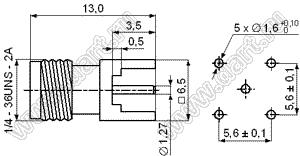 JC3.660.046 (SMA-50KE6.577) разъем ВЧ 50 Ом на плату