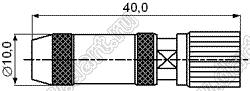JC3.650.164 (L9-C-75J1.5) разъем ВЧ для гибкого кабеля