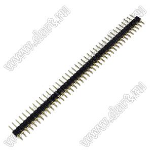 DS1004-1x40F11 (PSLM-40 тип 1) вилка цанговая прямая однорядная для выводного монтажа; P=2,54мм; 40-конт.